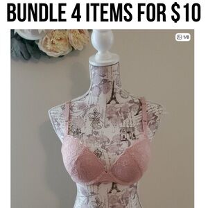 *4 FOR $10* 
Blush Lace Padded Push Up Underwire Bra 36B